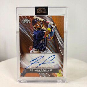 Ronald Acuña Jr. 2024 Topps Chrome Black Certified Autograph Card Atlanta Braves